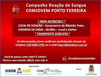 Comjovem de Porto Ferreira realizará campanha de doação de sangue em prol do Hemocentro de Ribeirão