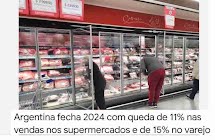 Consumo nos supermercados da  Argentina caiu 9,8% em fevereiro e já soma 15 meses de retração
