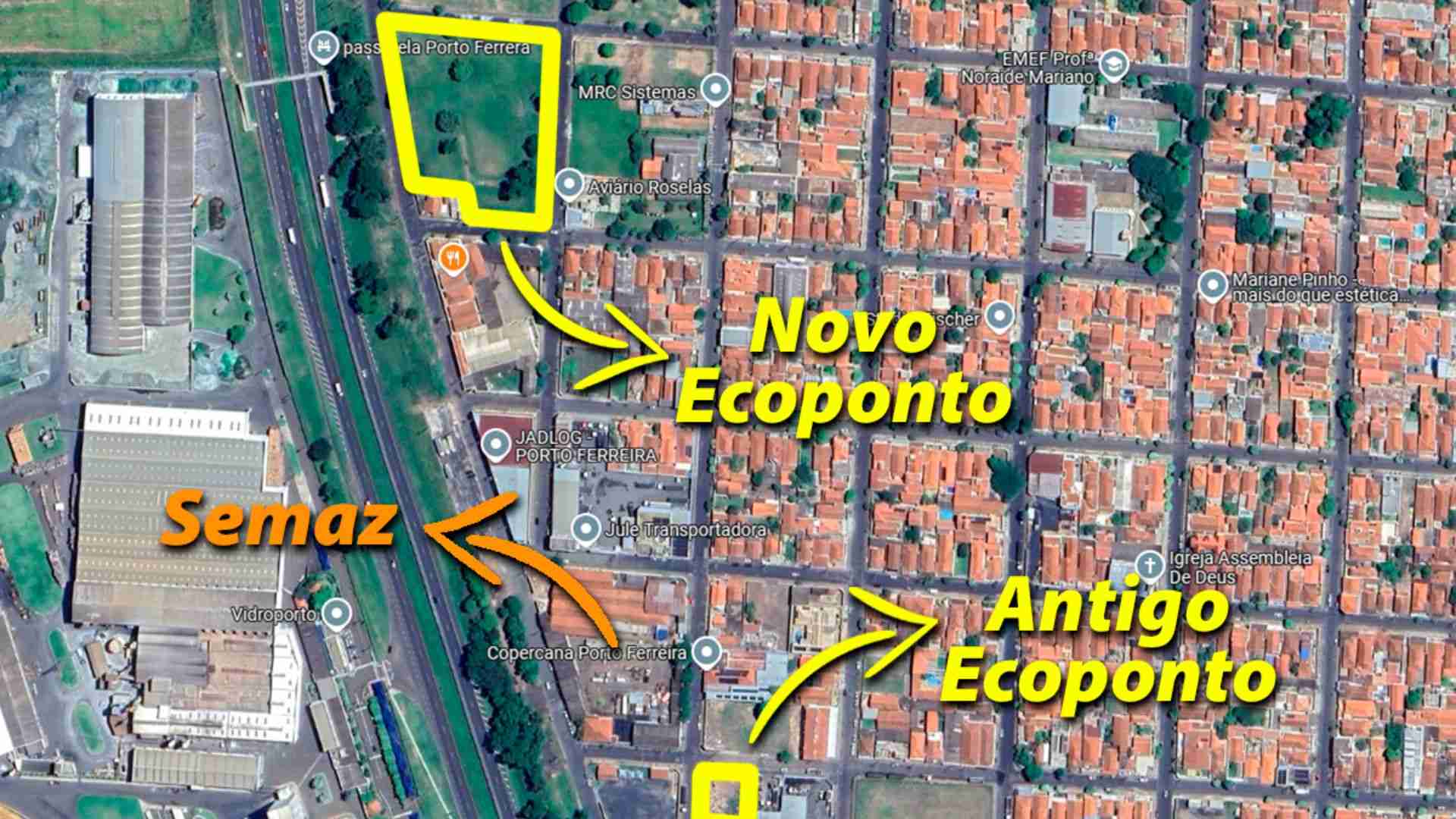 Prefeitura de Porto Ferreira informa à população que, a partir da próxima terça-feira (15/07), o Ecoponto passará a atender em novo endereço