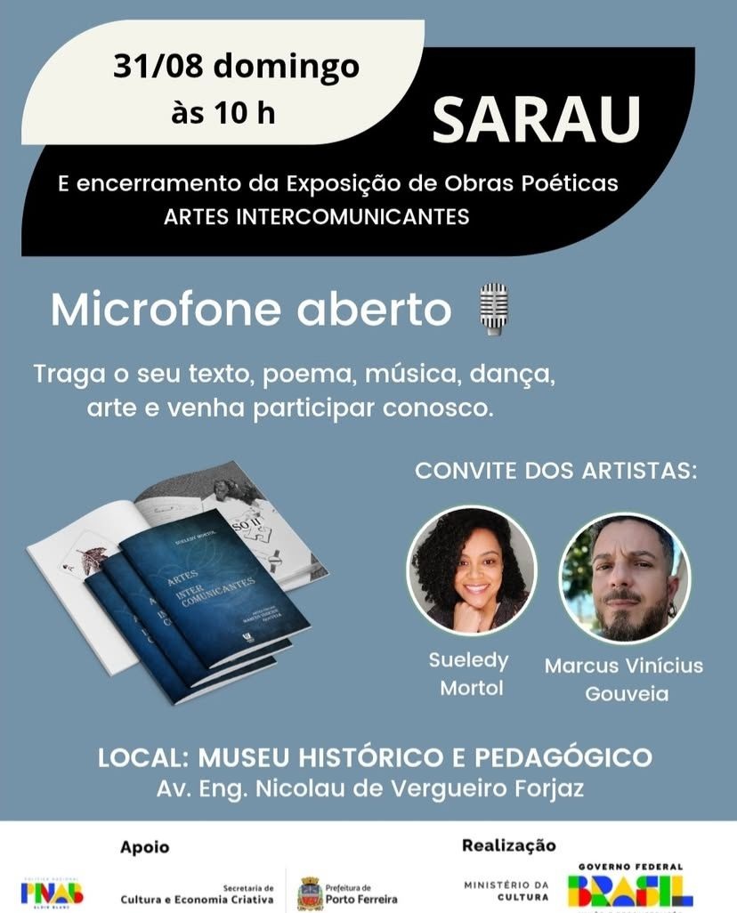 Sarau de Encerramento celebra exposição poética “Artes Intercomunicantes” em Porto Ferreira