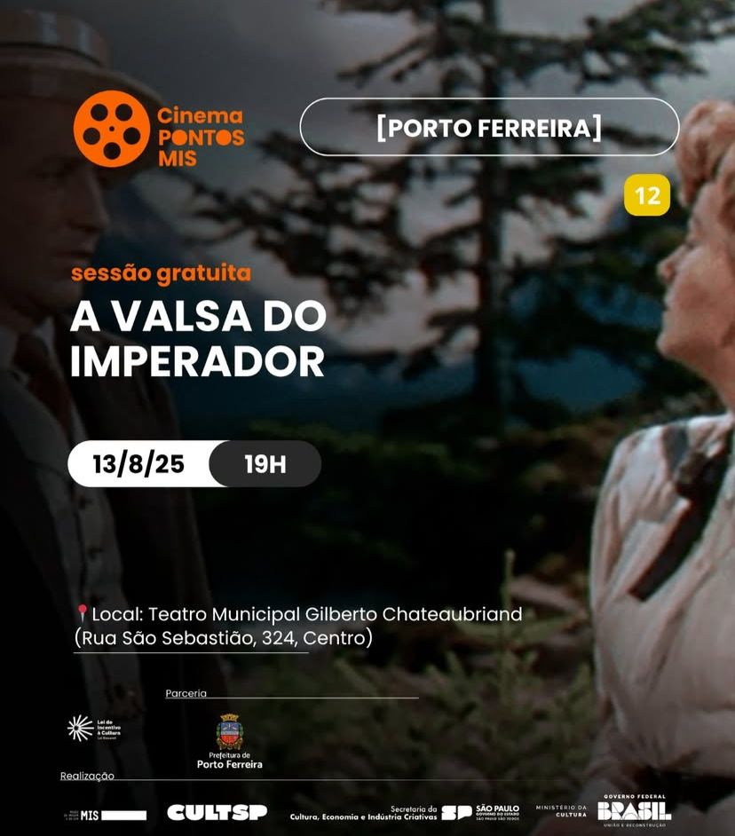 Clássico nas telonas: Porto Ferreira exibe “A Valsa do Imperador” em nova sessão do Pontos MIS