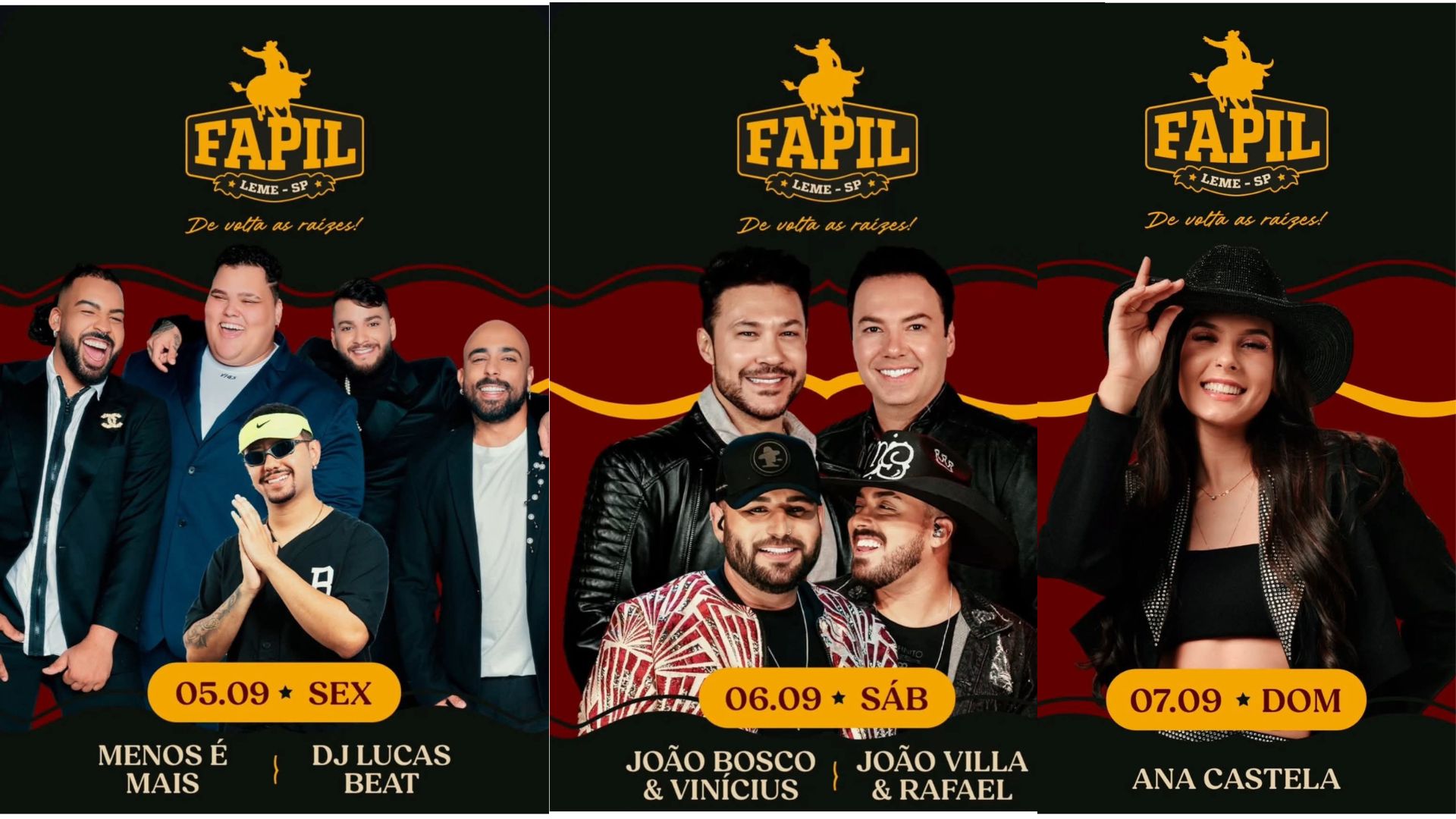 FAPIL 2025 anuncia shows: Menos é Mais, João Bosco & Vinícius e Ana Castela