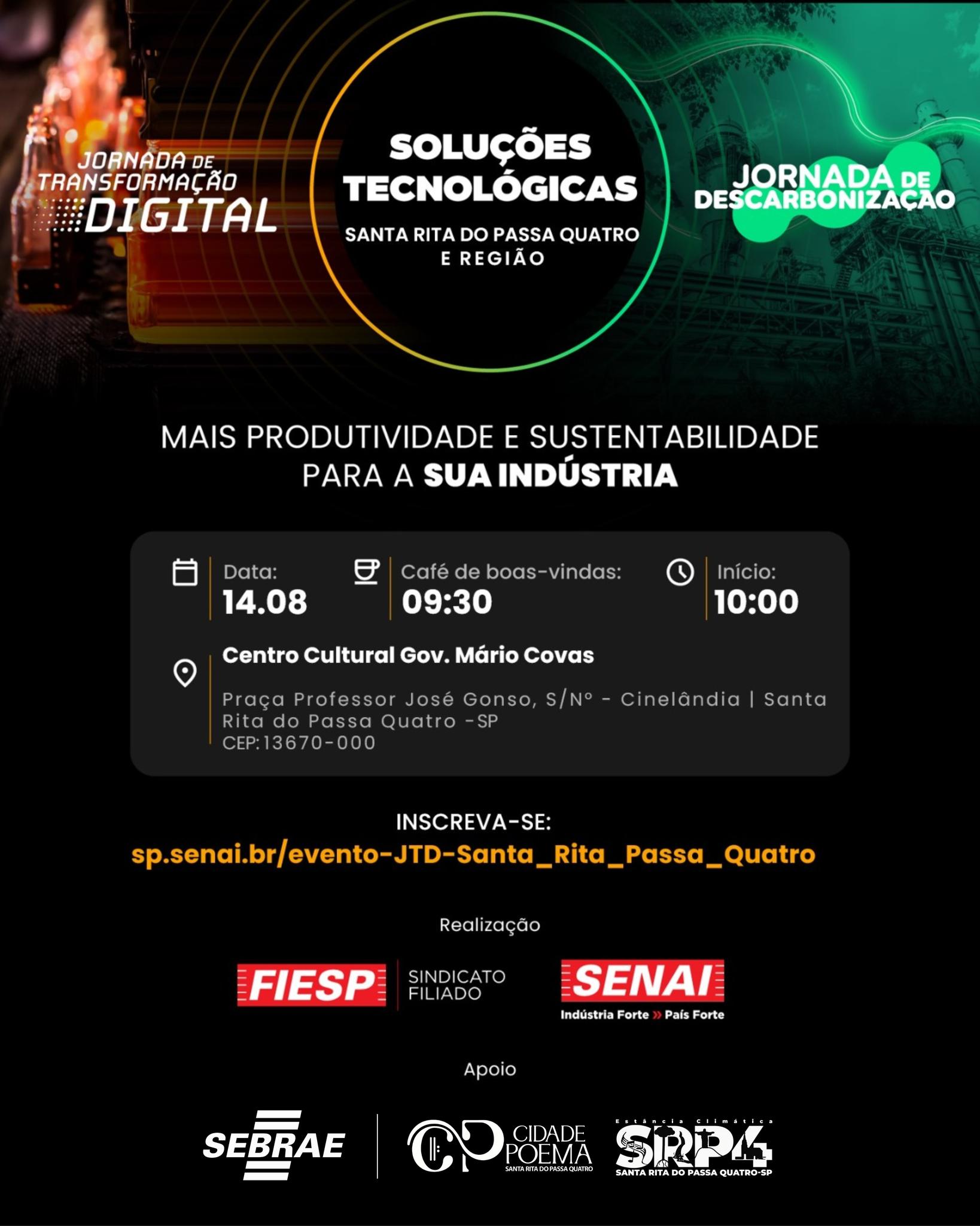 Santa Rita do Passa Quatro recebe Jornada de Transformação Digital com foco em inovação e sustentabilidade