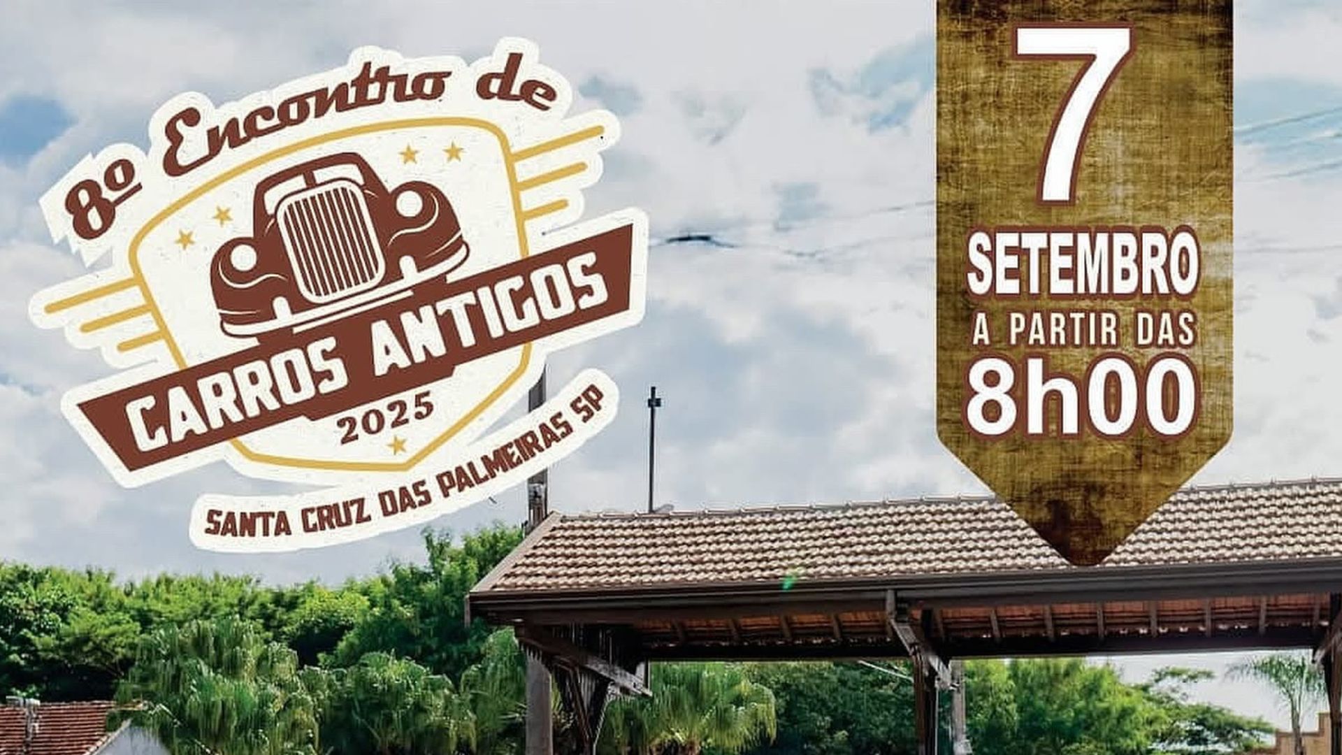 Santa Cruz das Palmeiras recebe 8º Encontro de Carros Antigos no dia 7 de setembro