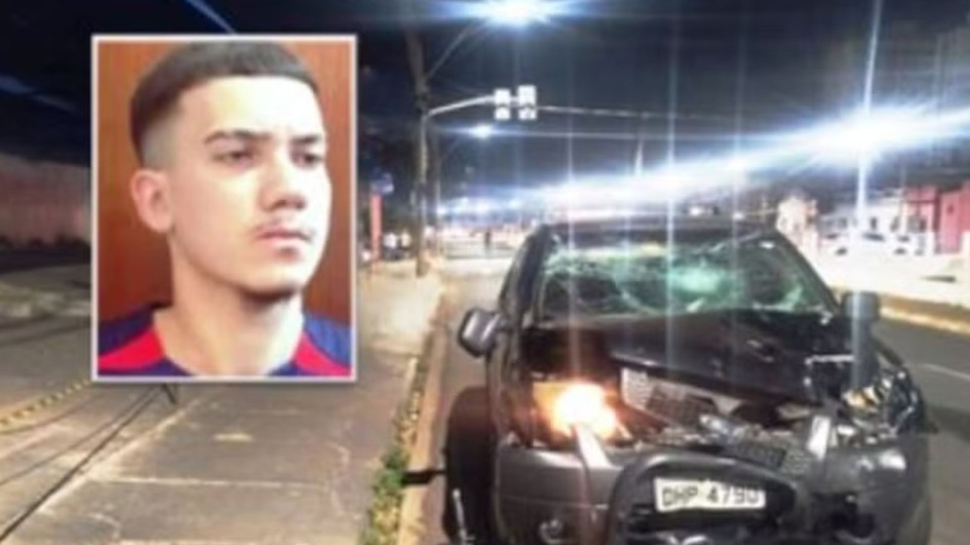 Motociclista Kauan da Silva, de 19 anos, morre em colisão contra um carro