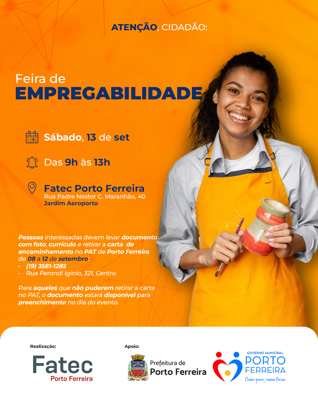 PAT abre inscrições para participação na Feira da Empregabilidade em Porto Ferreira