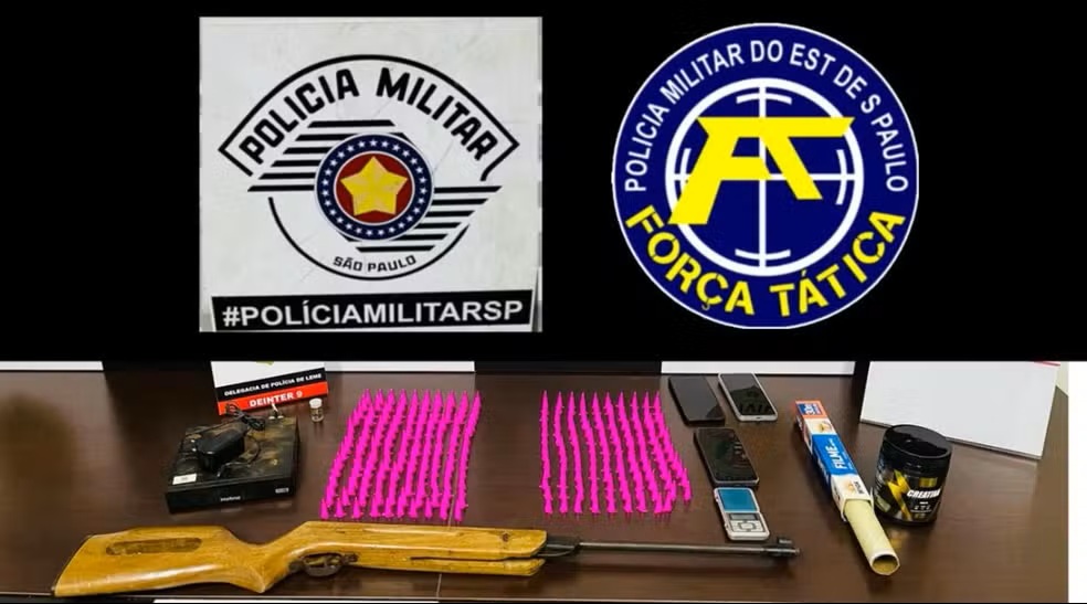 Casal é preso com drogas e espingarda em operação conjunta contra o tráfico
