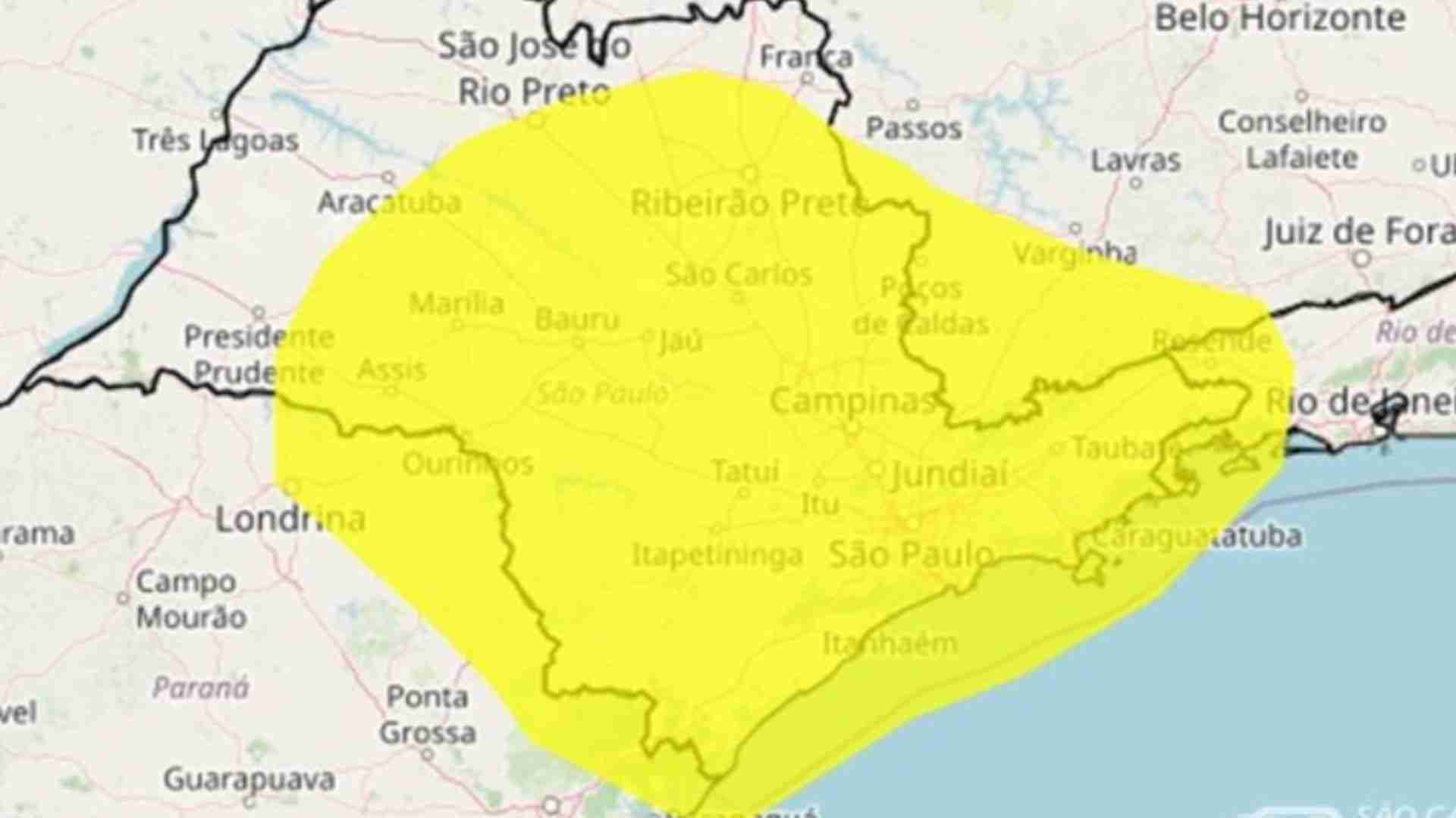 INMET emite alerta de temporais para nossa região entre às 0h00 e 10h desta terça (16/09)