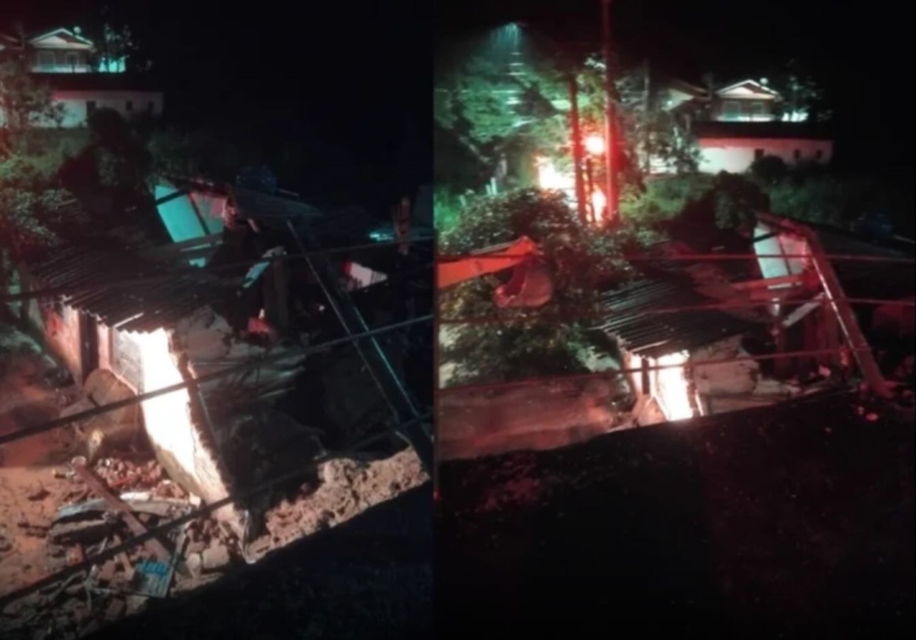 Deslizamento causado pela chuva deixa duas pessoas soterradas e nove desabrigadas no interior de SP