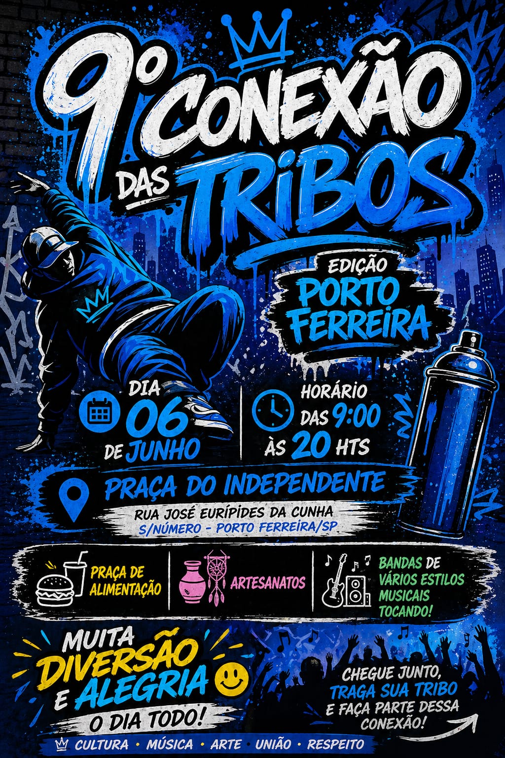 9ª conexão das tribos chega a Porto Ferreira com música, arte e cultura urbana