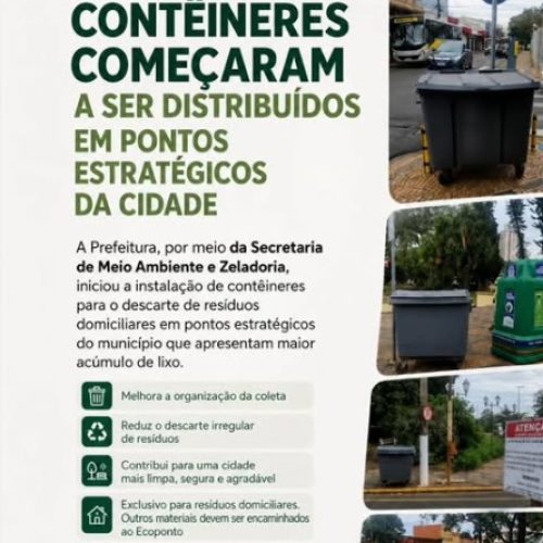 Prefeitura de Porto Ferreira instala contêineres para melhorar descarte de lixo em pontos da cidade