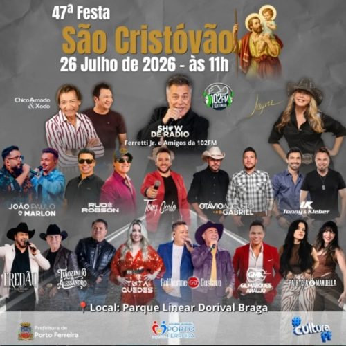 Festa de São Cristóvão promete reunir fé, música e tradição em Porto Ferreira