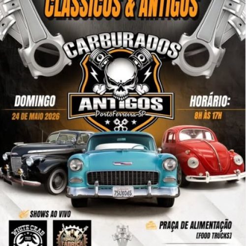 Porto Ferreira recebe encontro de carros clássicos e antigos no dia 24 de maio
