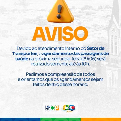 Santa Cruz das Palmeiras terá agendamento de passagens de saúde até as 10h nesta segunda-feira (29)