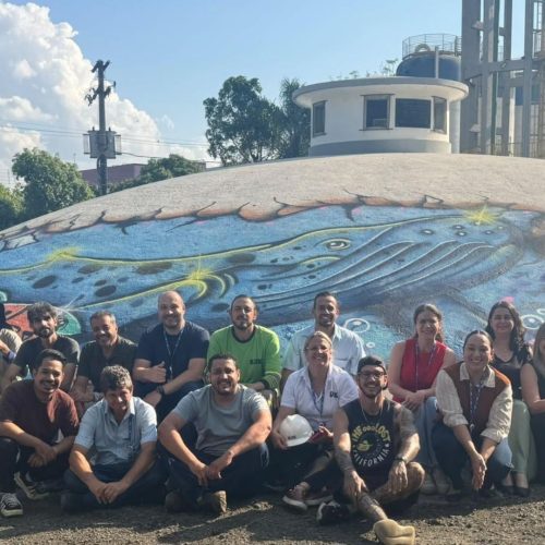 Oficina de Grafite transforma reservatório de água da BRK em mural de conscientização ambiental