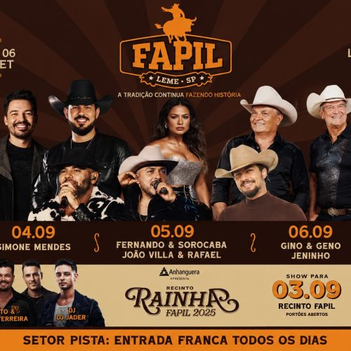 FAPIL 2026 começa nesta quinta-feira 03/09 com atrações musicais e concurso da Rainha
