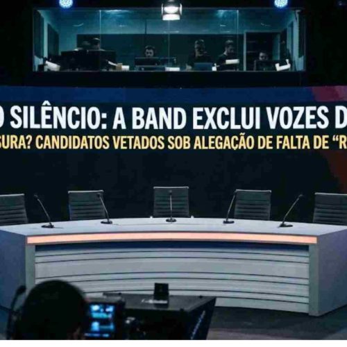 Grupo Band TV decidiu não convidar candidatos de esquerda para o debate presidencial das eleições de 2026, sob a alegação de que seriam irrelevantes