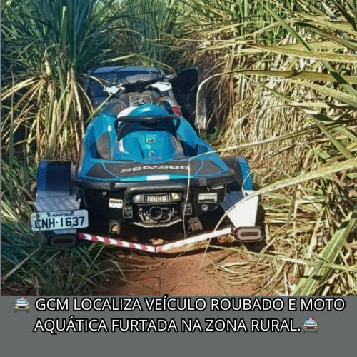 GCM recupera carro roubado e moto aquática furtada na zona rural de Porto Ferreira