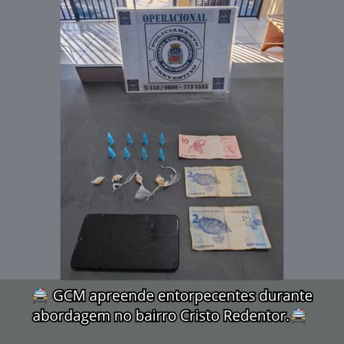 GCM apreende drogas durante abordagem no Cristo Redentor, em Porto Ferreira