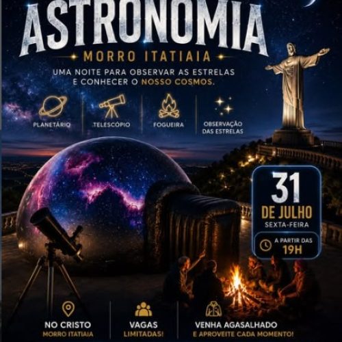 Morro Itatiaia recebe noite de observação das estrelas e experiências astronômicas em Santa Rita do Passa Quatro