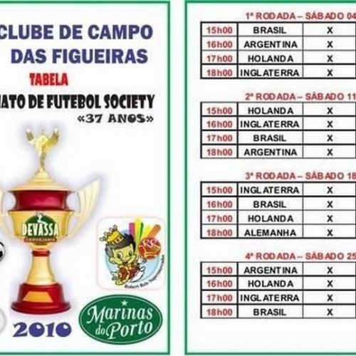 Campeonato society 37 anos no Clube de Campo das Figueiras
