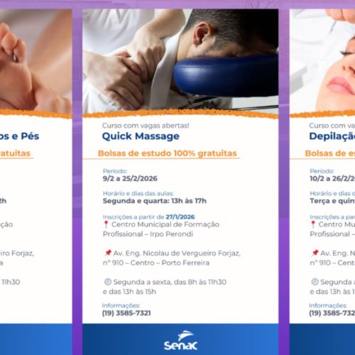 Prefeitura de Porto Ferreira abrirá inscrições para três novos cursos do Senac