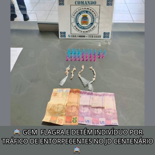 GCM detém suspeito por tráfico de drogas no Jardim Centenário em Porto Ferreira