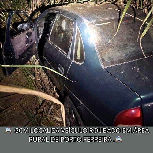 Veículo roubado é encontrado pela GCM em área rural de Porto Ferreira