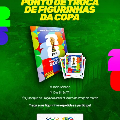 Prefeitura de Santa Cruz das Palmeiras promove troca de figurinhas da Copa do Mundo 2026 aos sábados