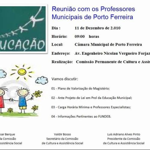 Câmara Legislativa se reunirá com professores