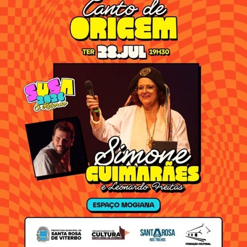 Simone Guimarães retorna a Santa Rosa de Viterbo para apresentação especial na SUSA 2026