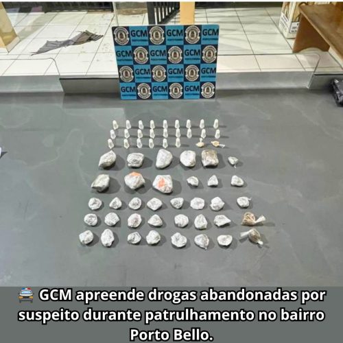 Entorpecentes são apreendidos pela GCM durante patrulhamento no Porto Bello em Porto Ferreira