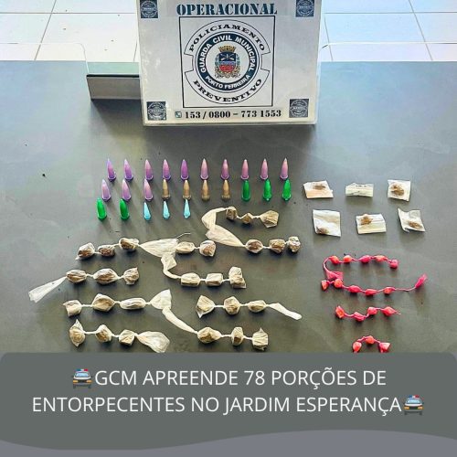GCM apreende 78 porções de drogas durante patrulhamento em Porto Ferreira
