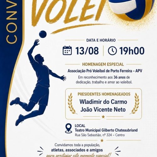 Porto Ferreira celebra o Dia Municipal do Vôlei com homenagem à APV