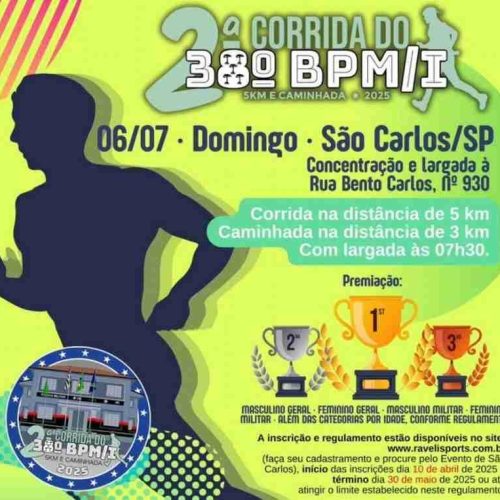 2ª Corrida e Caminhada do 38º BPM/I: uma celebração de “Esporte e União” em São Carlos