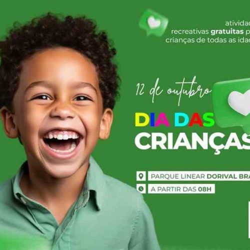 Atenção Porto Ferreira! Amanhã – “Dia das Crianças” – haverá programação especial no Parque Linear