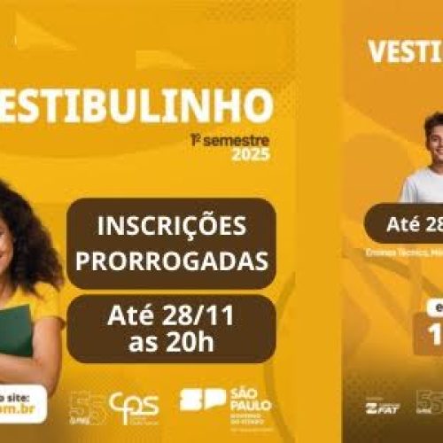 Prorrogadas inscrições do Vestibulinho das Etecs até quinta-feira (28/11)