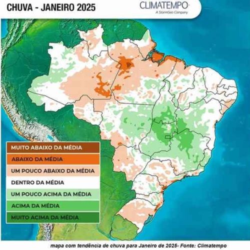 Clima & Tempo: confira como será o comportamento das chuvas e temperaturas em janeiro de 2025