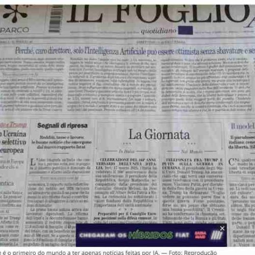 Jornal da Itália publica pela primeira vez no mundo um caderno de notícias totalmente feita por IA