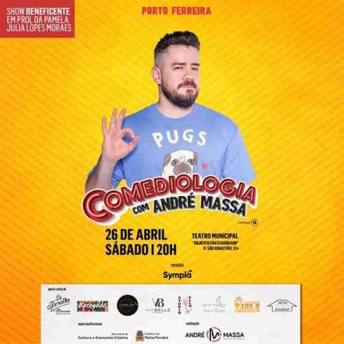 Humor que Aquece o Coração: André Massa Apresenta “Comédiologia” em Porto Ferreira em Prol de Pamela