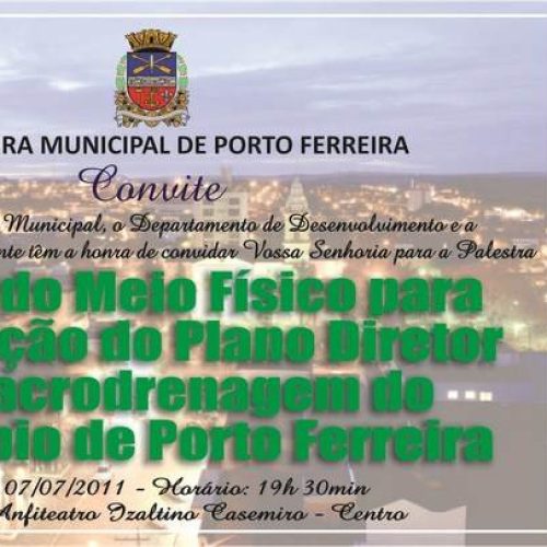 Amanhã – Palestra sobre Plano Diretor de Macrodrenagem do Município