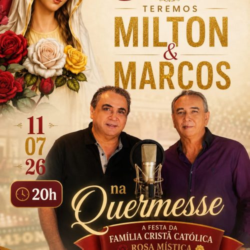 Quermesse Rosa Mística agita Porto Ferreira com show de Milton & Marcos neste sábado (11/07)