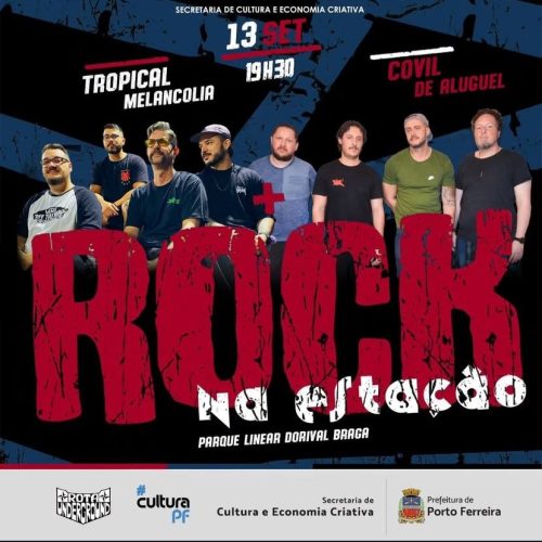 Rock na Estação de setembro traz Tropical Melancolia e Covil de Aluguel a Porto Ferreira