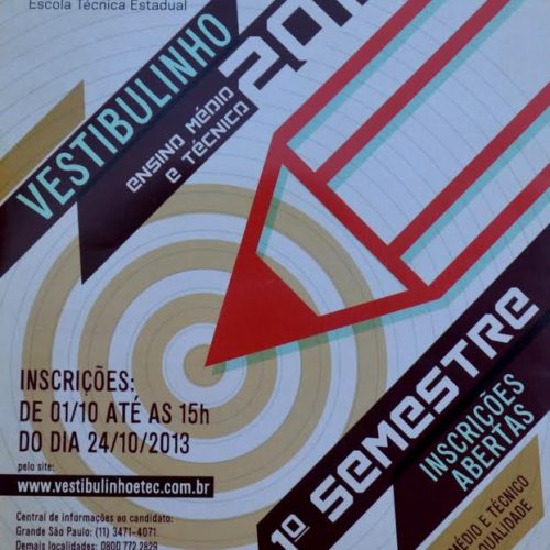Inscrição no Vestibulinho das Etecs deve ser feita até amanhã