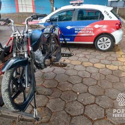 GCM de Porto Ferreira apreende motocicleta com características adulteradas