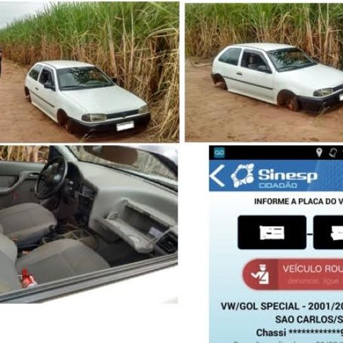 Veículo roubado em Descalvado é localizado pela GCM abandonado na área rural de Porto Ferreira