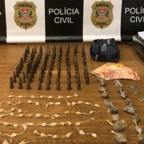 Policia Civil de Porto Ferreira apreendeu um menor infrator na prática de tráfico de droga
