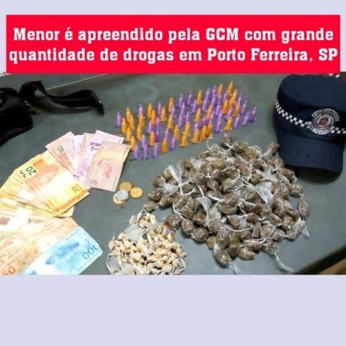 Menor é apreendido em flagrante pela GCM com grande quantidade de drogas em Porto Ferreira