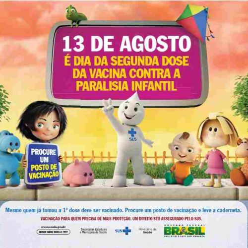 Vacinação contra paralisia infantil – segunda fase acontece neste sábado