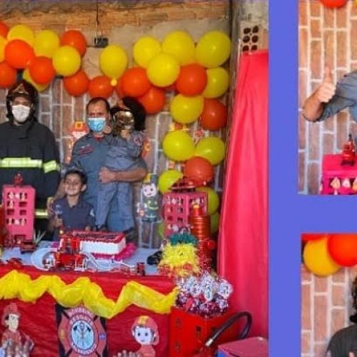 Porto Ferreira: menino de 4 anos comemora aniversário com a presença do Corpo de Bombeiros